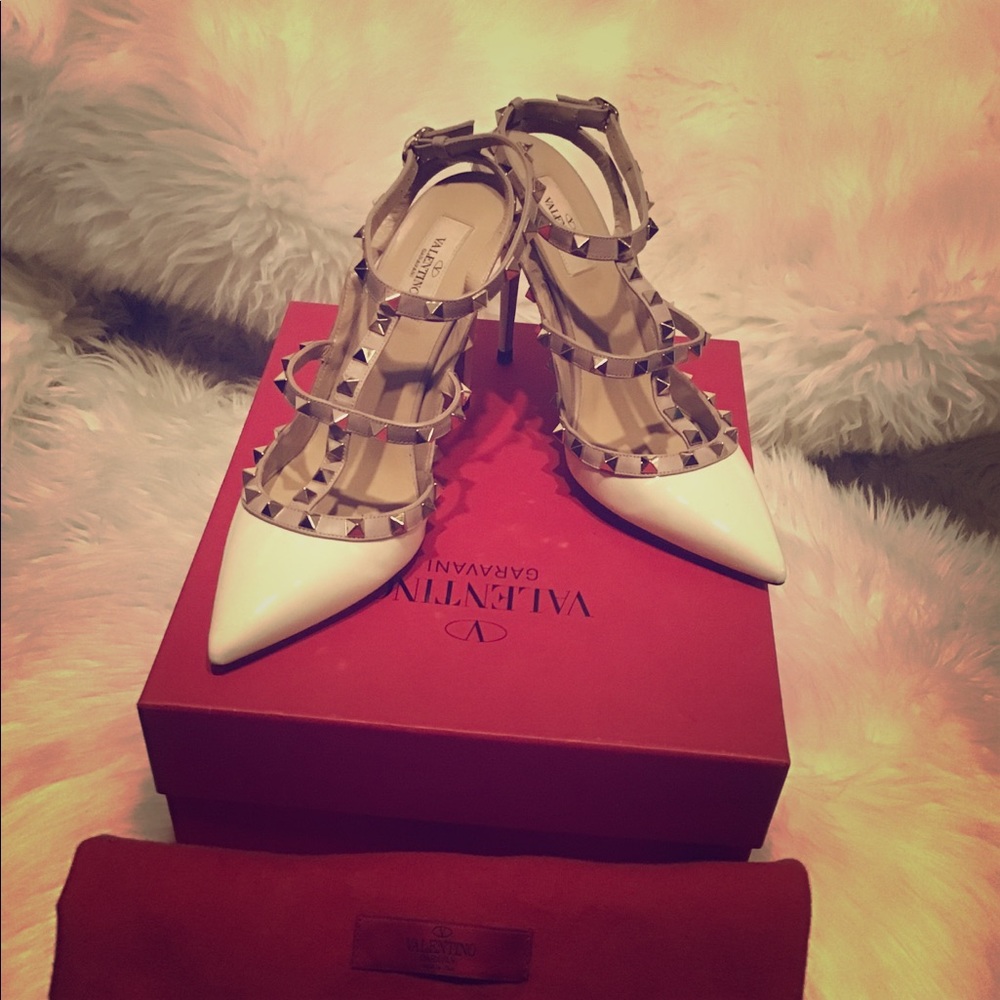 Valentino Garavani Patent Rock Stud T-Strap Heel